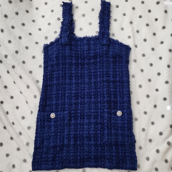 Zara Tweed Dress Blue - Picture 1 of 3